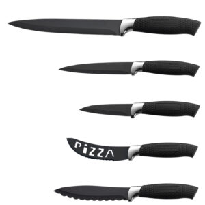 knive sæt med skræller-sort