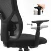 SONGMICS Mesh kontorstol, ergonomisk stol med vippemekanisme, sort - Billede 7