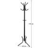 Sort metal knagerække med 12 kroge, 176 cm høj, til vægmontering.