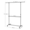Songmics tøjstativ, grå, (101-163) x 49 x (113-198) cm - Billede 6