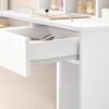 Toiletbord Vaskebord med 9 LED-pærer og Spejl Justerbar Lysstyrke 2 Skuffer og 3 Åbne Fakkelskuffer Moderne Hvid - Billede 7