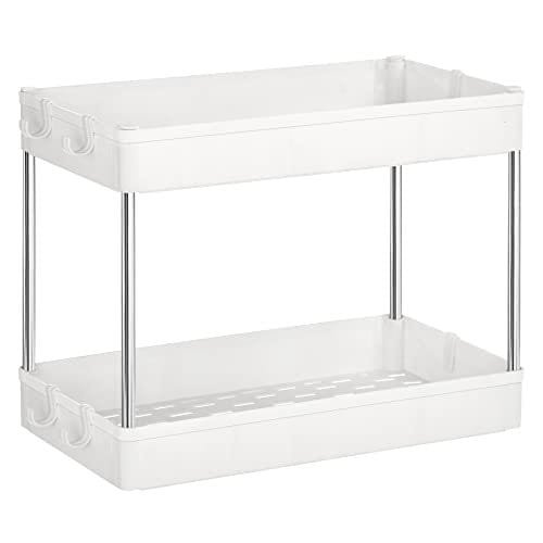 SONGMICS Under vask Organizer, Opbevaring Under Vask Hvid 1 Hvid under vask opbevaringshylde med metalstøtter.