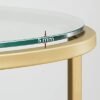 VASAGLE rundt sidebord, endebord af hærdet glas med gylden metalramme, guld - Billede 6