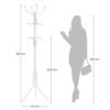Hvid metal knagerække med 8 kroge, 182 cm høj, til tøj og accessories.