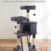 Feandrea Cat Tree, Cat Condo 115 cm, kattetårn, skraber rampe, røget grå - Billede 3