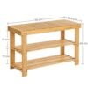 3-lags Bambus Skobænk, Skoholder Opbevaringsorganer, 70 X 28 X 45 Cm, Perfekt til Entre, Badeværelse, Stue og Korridor - Billede 6
