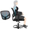 SONGMICS Kontorstol Ergonomisk arbejdsstol med armlæn Sort - Billede 3