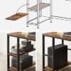 VASAGLE computerbord, Skrivebord med 2 hylder, rustic brown og Sort - Billede 6
