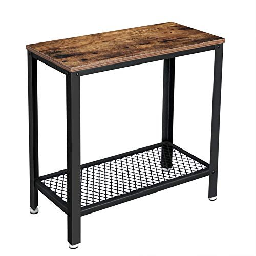 VASAGLE industrielt sidebord, endebord, sengebord med nethylde, rustik brun 1 sengebord