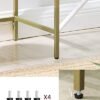 VASAGLE konsolbord, hærdet glasbord, moderne sofa, gyldent - Billede 6