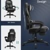 SONGMICS Gaming Stol Skrivebordsstol 150kg Sort + grå - Billede 6