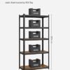 SONGMICS reol, industrielle, justerbare opbevaringshylder, brun og sort - Billede 3