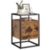 VASAGLE natbord, sengeskab, glas sidebord med skab, endebord, rustik brun - Billede 5