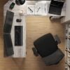 VASAGLE computerbord, L-formet hjørnebord, arbejdsstation, gråt og sort - Billede 2