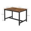 Vasagle spisebord til 4 personer, køkkenbord, 120 x 75 x 75 cm, brun og sort - Billede 4