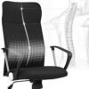 SONGMICS Ergonomisk kontorstol Drejestol Polstret Sort - Billede 3
