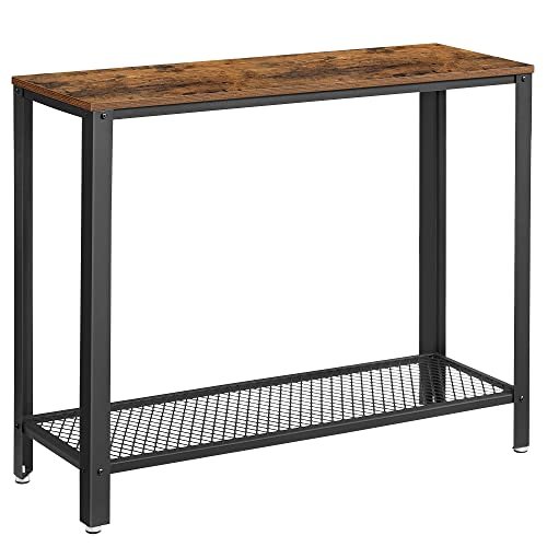 VASAGLE konsolbord, entrébord, stabilt sofabord, rustik brun og sort 1 sofabord sort