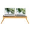 SONGMICS Bamboo Laptop-skrivebord, foldbart sengebord, til venstrehåndede - Billede 5