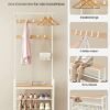 VASAGLE knagerække, knageholder med skoopbevaringsbænk, 4-i-1 design, creme - Billede 2