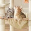 Feandrea kattetræ, stabilt kattetårn, 2 plys aborre, 143 cm, beige - Billede 5