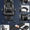 Gaming Stol, Kontorracerstol med Fodstøtte, Ergonomisk Design, Justerbar Nakkestøtte, Lændestøtte, 150 Kg Vægtkapacitet, Sort og Grå - Billede 3