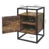 VASAGLE natbord, sengeskab, glas sidebord med skab, endebord, rustik brun - Billede 6