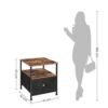 SONGMICS natbord med opbevaring, stofskuffekommode, industriel stil, sort - Billede 5