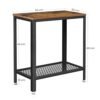 VASAGLE industrielt sidebord, endebord, sengebord med nethylde, rustik brun - Billede 4
