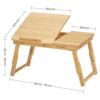 SONGMICS Bamboo Lap Skrivebord, Laptopbord, Morgenmadsbakke, Natural - Billede 4