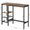 Vasagle højt bord, spisebord, barbord, flaskeholder, 110 x 40 x 90 cm, rustik brun - Billede 2
