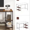 VASAGLE computerbord, Skrivebord med 2 hylder, rustic brown og Sort - Billede 5