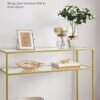 Vasagle konsolbord, tempereret glasbord, guldfarve - Billede 3