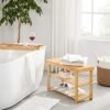 3-lags Bambus Skobænk, Skoholder Opbevaringsorganer, 70 X 28 X 45 Cm, Perfekt til Entre, Badeværelse, Stue og Korridor - Billede 4