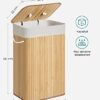 Bambus vasketøjskurv med låg, 72L kapacitet, naturligt design.