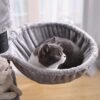 Feandrea kattetræ, stort kattetårn med fluffy plys aborre, katte condo lysegrå - Billede 7