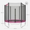 Songmics Trampoline 6 ft/8 ft/10 ft/12 ft, barntrampolin med kapslingsnät, säkerhetsplatta, stege, 180 cm hög rak pol, stålram, Tüv Rheinland GS -certifikat - Billede 4