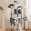 Feandrea Cat Tree, XXL Cat Condo 172 cm, lysegrå - Billede 2