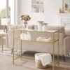 Vasagle konsolbord, tempereret glasbord, guldfarve - Billede 7