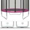 Songmics Trampoline 6 ft/8 ft/10 ft/12 ft, barntrampolin med kapslingsnät, säkerhetsplatta, stege, 180 cm hög rak pol, stålram, Tüv Rheinland GS -certifikat - Billede 6