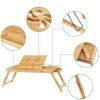 SONGMICS Bamboo Laptop-skrivebord, foldbart sengebord, til venstrehåndede - Billede 3