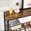 VASAGLE LBS016B01 SKO RACK med 5 rutnät och stor yta för ingång, hall, metallindustriell ramdesign, Vintage Brown-Black - Billede 6