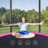 Songmics Trampoline 6 ft/8 ft/10 ft/12 ft, barntrampolin med kapslingsnät, säkerhetsplatta, stege, 180 cm hög rak pol, stålram, Tüv Rheinland GS -certifikat - Billede 7