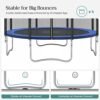 Trampolin 305 Cm (10 Fod), Udendørs Baggårdstrampolin, Tüv Rheinland GS-certifikat, med Indkapsling Sikkerhedsnet, Fjederbeskytter, Stige, Holder 150 Kg, Blå - Billede 6