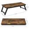 SONGMICS Laptop-skrivebord til seng eller sofa med justerbar vippetop, mørkebrun - Billede 5