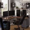 Vasagle L-formad datorskrivbord, hörnskrivbord för studie, hemmakontor, spel, rymdbesparande, enkel montering, industriell design, rustikbrun och svart LWD73X - Billede 2