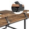 VASAGLE computerbord, L-formet skrivearbejdsstation, industrihjørneskrivebord, brun - Billede 7
