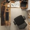 VASAGLE computerbord, L-formet hjørnebord, arbejdsstation, rustik brun og sort - Billede 5