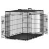 Hundekurv, Foldbar, 107 Cm, 2 Låger, Xl, Sort