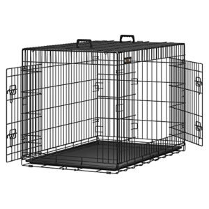 Hundekurv, Foldbar, 107 Cm, 2 Låger, Xl, Sort