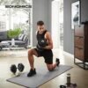 Sæt med 2 Støbejernshåndvægte 2 X 30 Kg Vægtskiver Justerbar til Mænd Kvinder Træning Stålgreb Fitnesstræning Vægtløftning Hjemmegymnastik Sort - Billede 2
